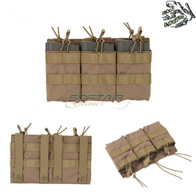 Triple Open Top 7.62 Magazines Pouch Coyote Frog Industries® (fi-m51613110-tan)