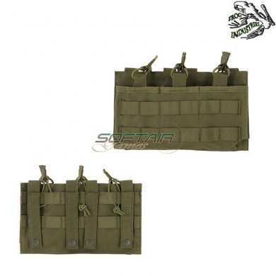 Triple 7.62 Open Top Magazines Pouch Olive Drab Frog Industries® (fi-m51613067-od)