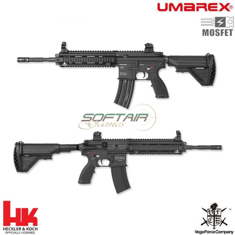 Fucile Elettrico Aeg Hk416 V.2 Mosfet Long Version Black Vfc Umarex (um-2.6372x)