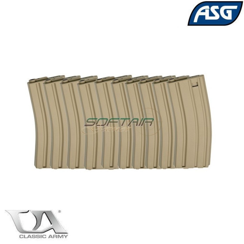 Set 10 Caricatori Monofilari Armalite 85bb Tan Per M4/m16 Asg (asg-17127)