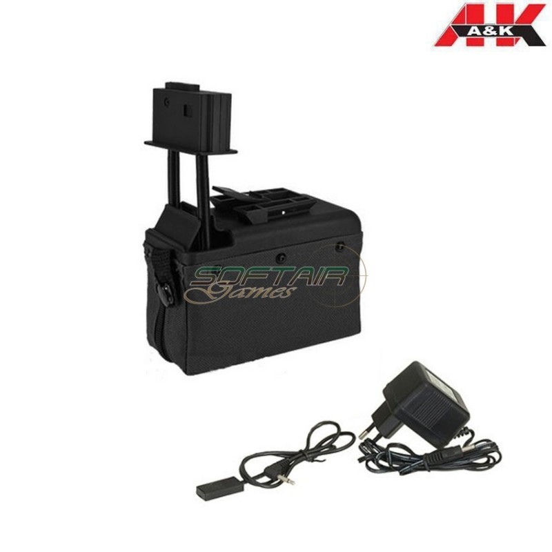 Electric Magazine 1500bb Black For M249/mk46 A&k (aek-1500-mag-bk)
