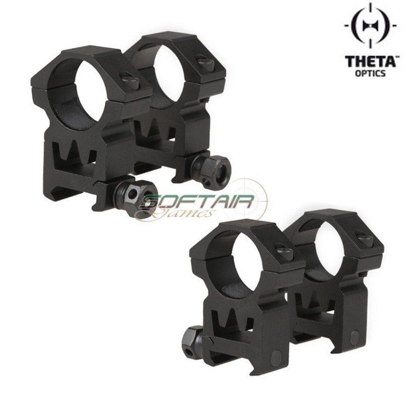 Coppia Di Anelli Type A Black Per 20mm Weawer Alti Con Diametro Da 25mm Theta Optics (tho-09-011613)