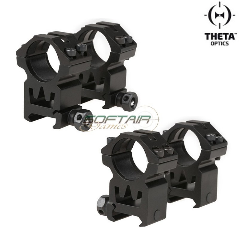 Two Optics Mount Type B Black For 20mm Weawer High With 25mm Diameter Theta Optics (tho-09-011614)