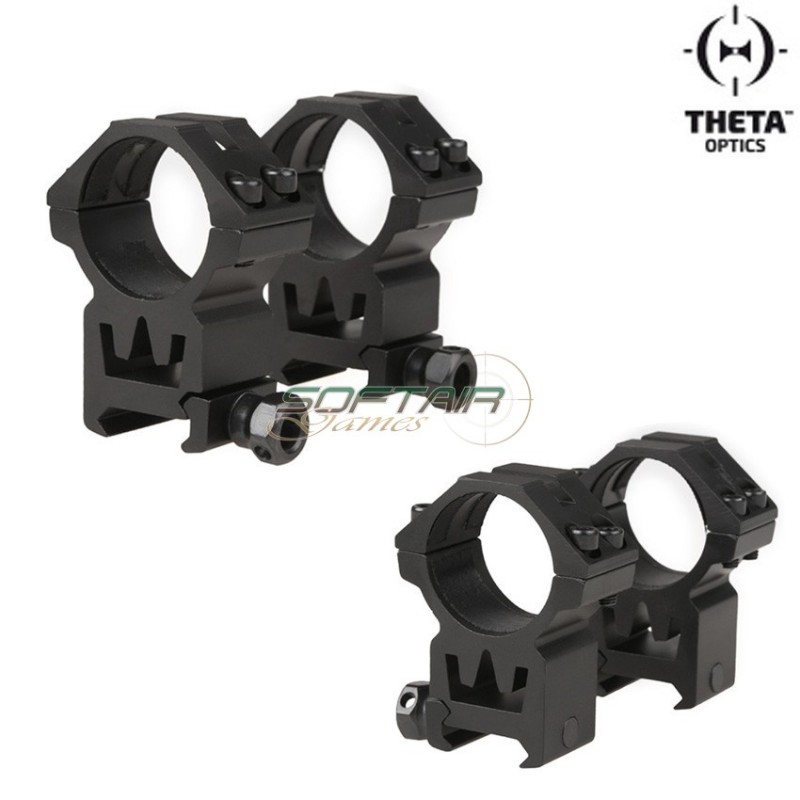 Two Optics Mount Type B Black For 20mm Weawer High With 30mm Diameter Theta Optics (tho-09-011615)