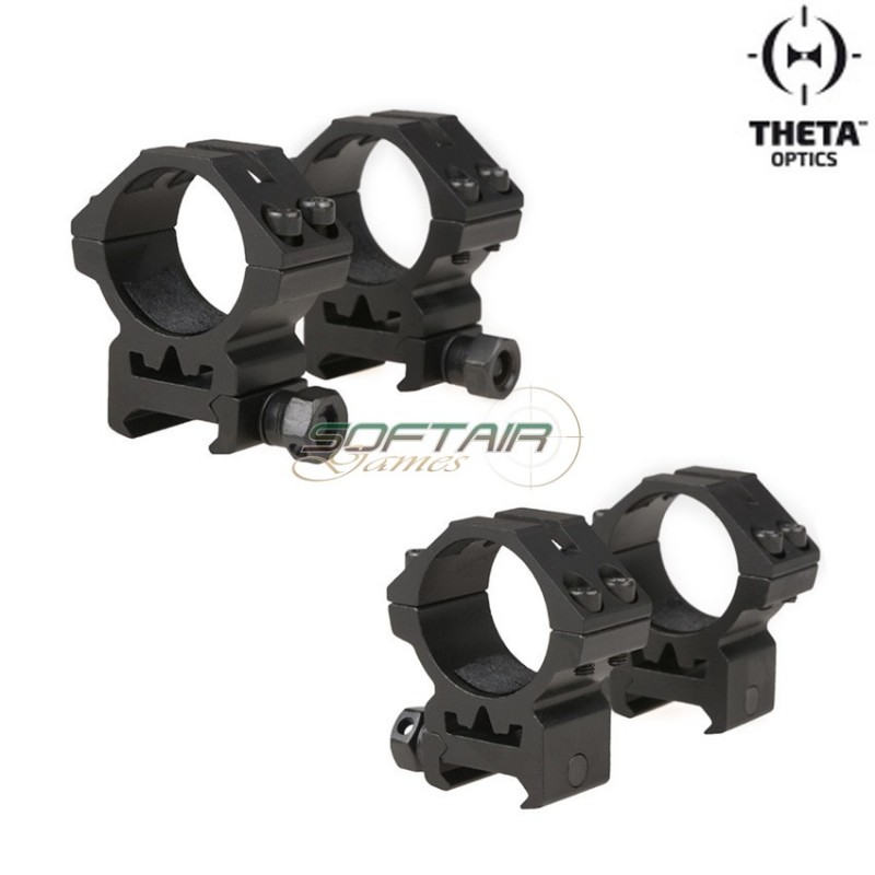 Coppia Di Anelli Type B Black Per 20mm Weawer Bassi Con Diametro Da 30mm Theta Optics (tho-09-011616)
