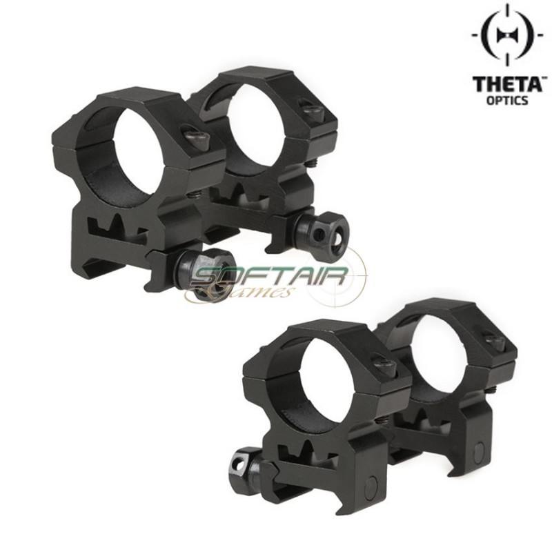 Coppia Di Anelli Type A Black Per 20mm Weawer Bassi Con Diametro Da 25mm Theta Optics (tho-09-011612)