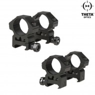 Coppia Di Anelli Type A Black Per 20mm Weawer Bassi Con Diametro Da 25mm Theta Optics (tho-09-011612)