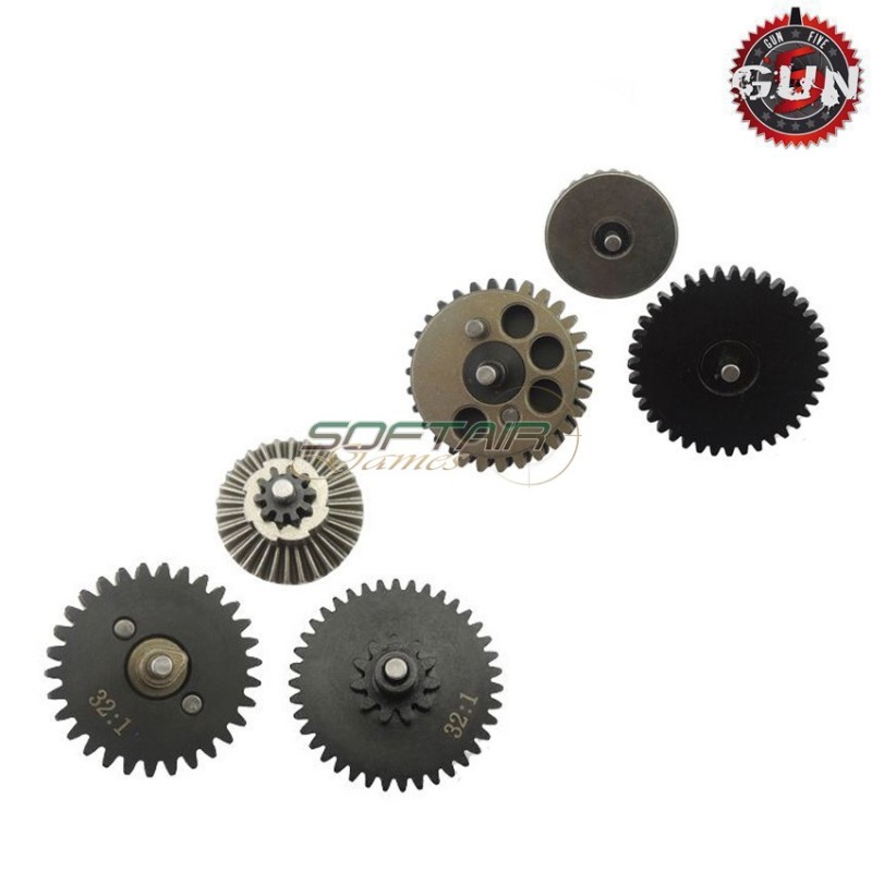 Set Ingranaggi In Acciaio Cnc 32:1 High Torque Per Aeg Gun Five (gf-cl04)