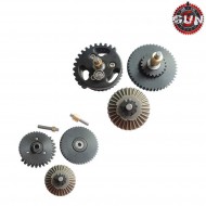 Set Ingranaggi Cuscinettati In Acciaio Cnc 100:200 Super High Torque Per Aeg Gun Five (gf-cl24)
