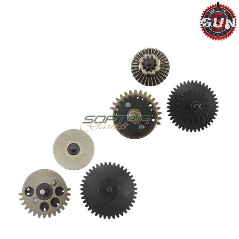Set Ingranaggi Integrated In Acciaio Cnc 14:1 Super Speed Per Aeg Gun Five (gf-cl14) Set Ingranaggi Integrated In Acciaio Cnc 14:1 Super Speed Per Aeg Gun Five (gf-cl14)