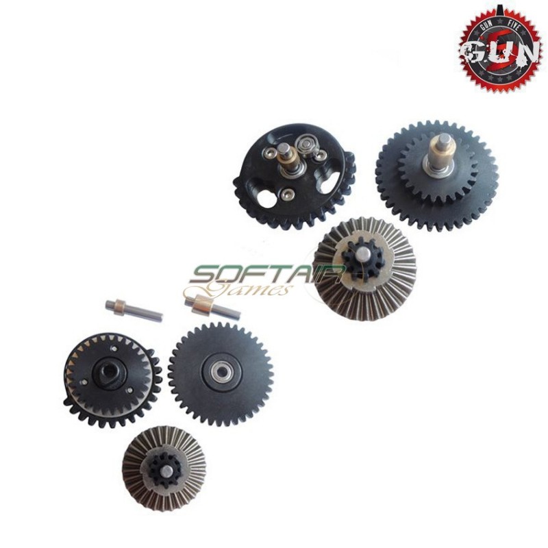 Set Ingranaggi Cuscinettati In Acciaio Cnc 13:1 Super High Speed Per Aeg Gun Five (gf-cl20)