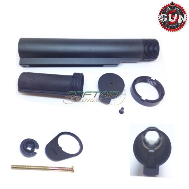 Upgrade Set Cnc Metal Stock Tube Black For M4/m16 Gun Five (gf-m09)