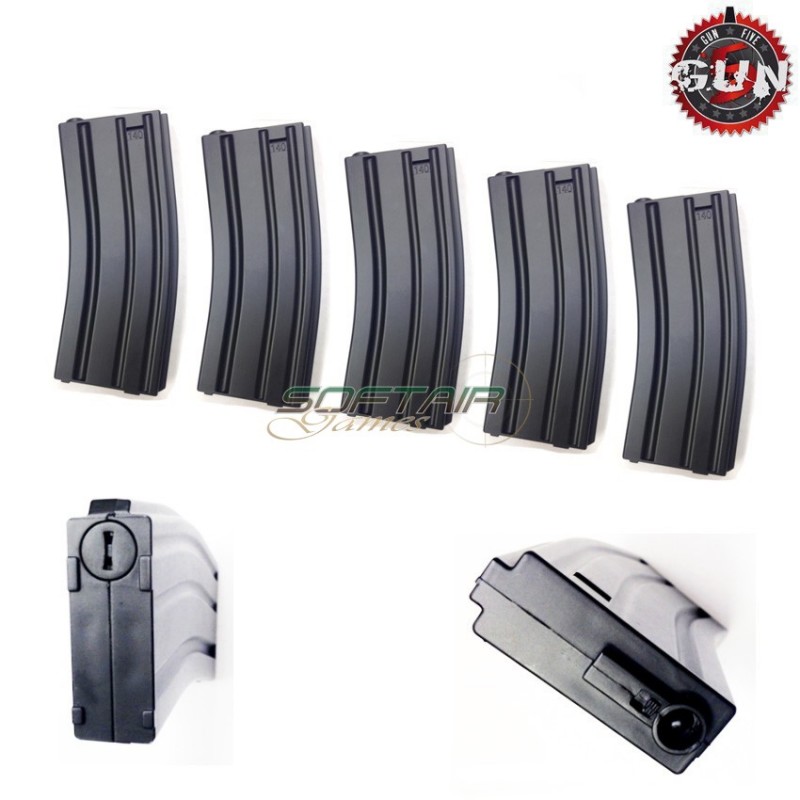Set 5 Caricatori Monofilari M4/m16 90bb Black Gun Five (gf-qp0015-5)