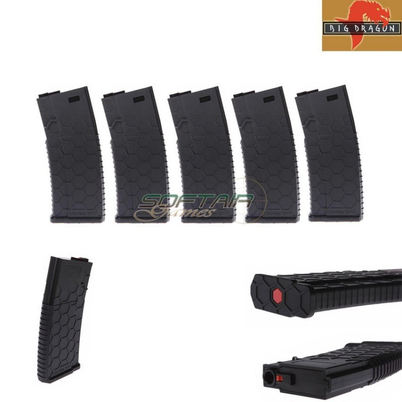 Set 5 Mid-caps Magazines Black New Gen Type 130bb Big Dragon (bd-04251b-5) Set 5 Mid-caps Magazines Black New Gen Type 130bb Big Dragon (bd-04251b-5)