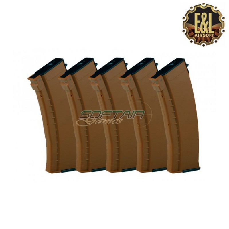 Set 5 Caricatori Monofilari Abs Da 120bb Per Ak74 Bakelite E&l (el-009735)