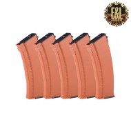 Set 5 Mid-cap Abs 120bb For Ak74 Orange E&l (el-009736) Set 5 Mid-cap Abs 120bb For Ak74 Orange E&l (el-009736)