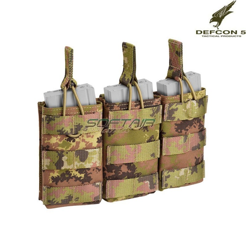 Tasca Tripla 5.56 Open Vegetato Italiano Defcon 5 (d5-m4ak3do-vi)