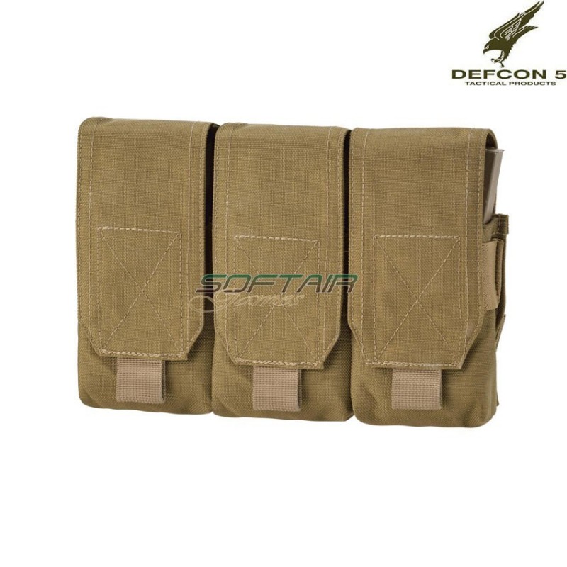 Tasca Tripla 6 Caricatori 5.56 Coyote Defcon 5 (d5-m4ak3-ct)