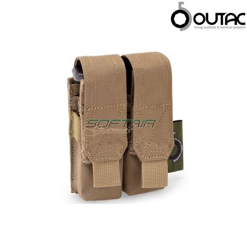 Tasca Doppia Caricatori Pistola 9mm Coyote Outac (ot-pmo2/3-ct)