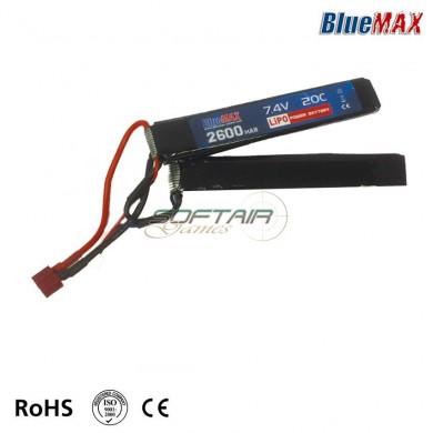 Batteria Lipo Connettore Deans 7.4v X 2600mah 20c Cqb Type Bluemax-power® (bmp-7.4x2600-ds-cqb)