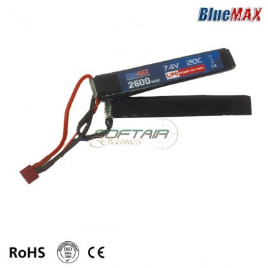 Lipo Battery Deans Connector 7.4v X 2600mah 20c Cqb Type Bluemax-power® (bmp-7.4x2600-cqb)