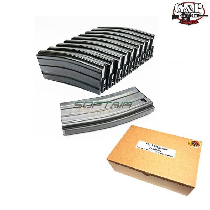 Set 10 Mid-caps Magazine 130 Bb Metal For M4/16 G&p(gp094-p)
