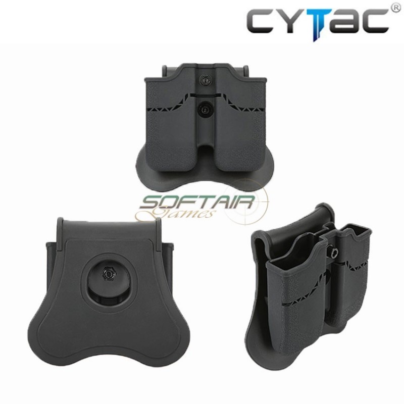 Double Rigid Magazine Pouch Black For 1911 Cytac (cy-mp-1911)