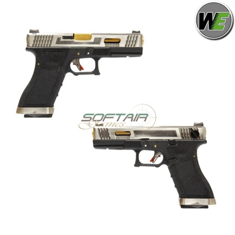 Gas Pistol G18 E Force Black Blowback Silver/gold We (we-wg02wet-3)