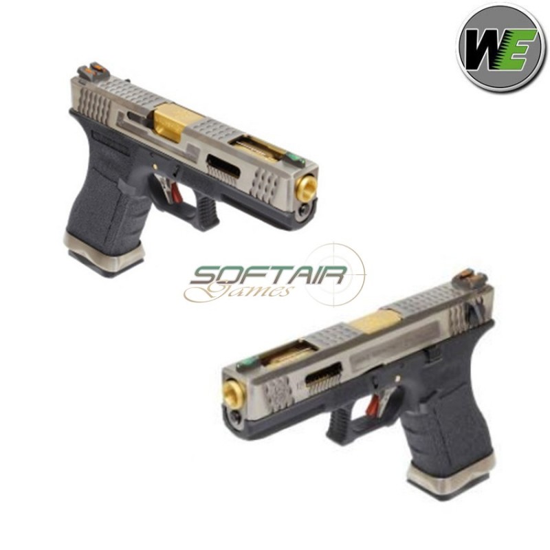 Gas Pistol G18 E Force Black Blowback Silver/gold We (we-wg02wet-3)