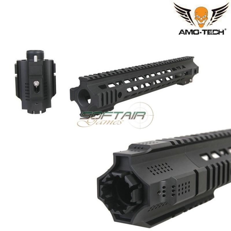 LC Rail Salient Style 12" W/jailbreak Black Per Aeg Amo-tech® (amt-r092-bk)