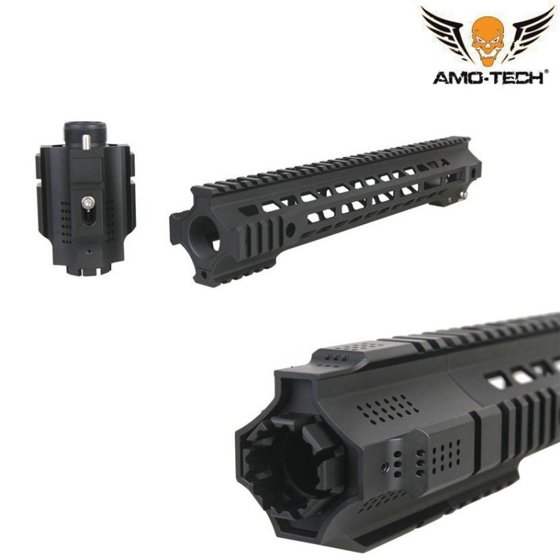 LC Rail Salient Style 14.5" W/jailbreak Black Per Aeg Amo-tech® (amt-r087-bk)