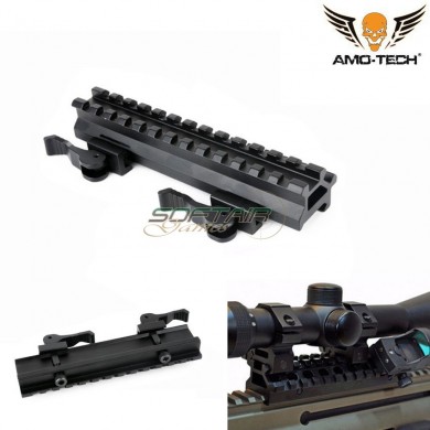 Double Rail Angle Qd Riser Mount 140mm Black Amo-tech® (amt-175286420-bk)