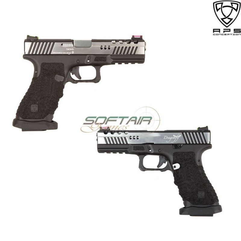 Co2 Pistol Acp Dragonfly D-mod Black Frame & Silver Slide Aps (aps-dragonfly-c) Co2 Pistol Acp Dragonfly D-mod Black Frame & Silver Slide Aps (aps-dragonfly-c)