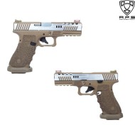 Pistola A Co2 Acp Dragonfly D-mod Dark Earth Frame & Carrello Silver Aps (aps-dragonfly-c-de)