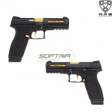 Co2 Pistol Spyder Race Connector D-mod Black & Gold Aps (aps-spyder-bg)