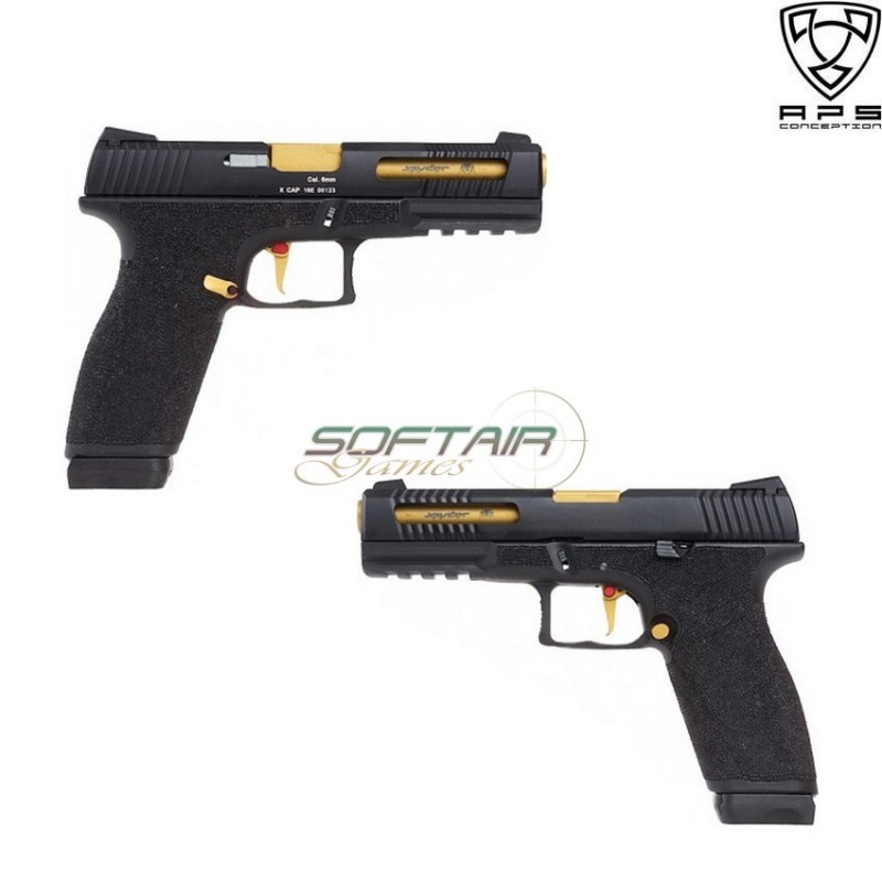 Pistola A Co2 Spyder Race Connector D-mod Black & Gold Aps (aps-spyder-bg) Pistola A Co2 Spyder Race Connector D-mod Black & Gold Aps (aps-spyder-bg)
