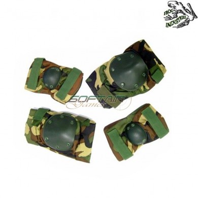 Set Ginocchiere/gomitiere Tactical Woodland Frog Industries (fi-jq02wood)