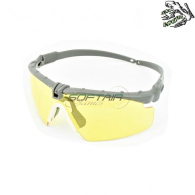 Occhiali Ultimate Green Frame & Yellow Lense Frog Industries® (fi-wo-ma69y)