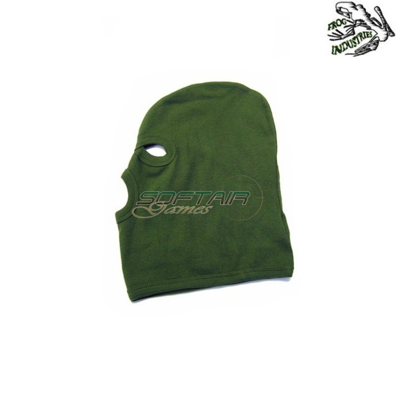Balaclava 3 Holes Green In Cotton Frog Industries (fi-dg06v)