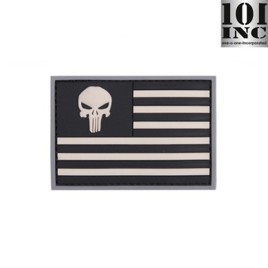 Patch 3d Pvc Punisher Flag Grey/black 101 Inc (inc-444130-5339)
