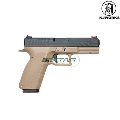 Co2 Pistol Glock Style Kp-13-ms Dark Earth Blowback Kjworks (kjw-451014)