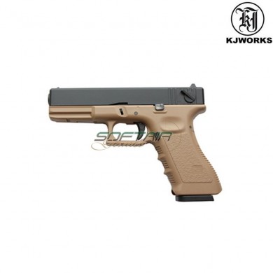 Pistola A Gas Blowback Glock 18 Dark Earth Kp-18-ms Kjworks (kjw-450010)