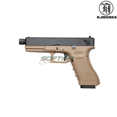 Pistola A Gas Blowback Glock 18 Dark Earth Kp-18-tbc-ms Kjworks (kjw-450012)