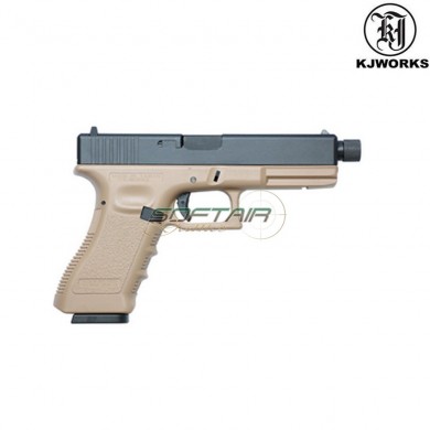 Co2 Pistol Blowback Glock 17 Dark Earth Kp-17-tbc-ms Kjworks (kjw-451019)
