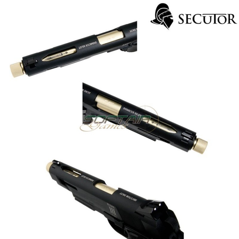 Co2 Pistol Rudis Iii 1911 Black & Gold Barrel Secutor (sr-sar0002)