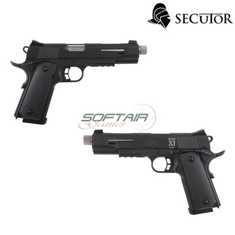 Pistola A Co2 Rudis Xi 1911 Black & Silver Barrel Secutor (sr-sar0001)