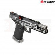 Gas Pistol Hi-capa Full Silver Slide & Black Frame Gbb Armorer Works (aw-110503)