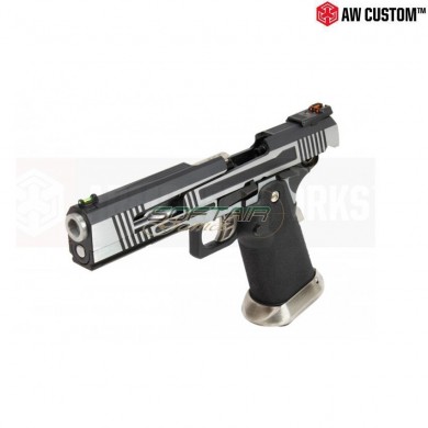 Pistola A Gas Hi-capa Split Silver Carrello & Black Frame Gbb Armorer Works (aw-110498)