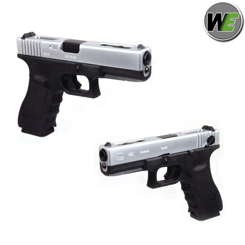 Pistola Gas G18 Gen4 Silver Slide Scarellante We (we-we00257) Pistola Gas G18 Gen4 Silver Slide Scarellante We (we-we00257)