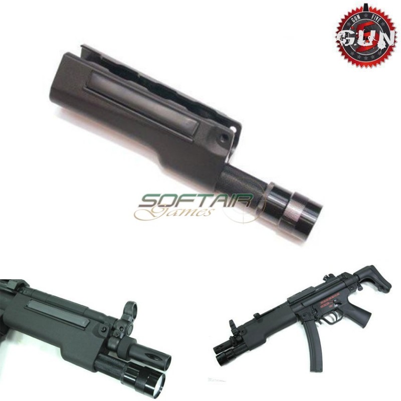 Tactical Black Handguard Con Torcia Per Mp5 Aeg Gun Five (gf-11058)
